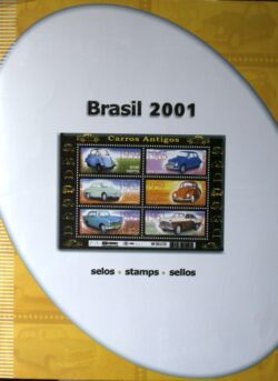 Colecao Anual de Selos do Brasil 2001 Capa Carros Antigos
