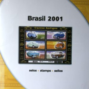 Colecao Anual de Selos do Brasil 2001 Capa Carros Antigos