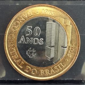 Moeda 50 Anos do Banco Central 2015 Flor de Cunho