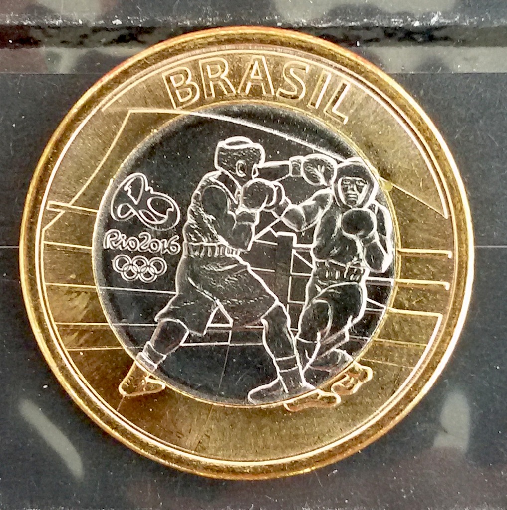 Quanto vale a moeda de 1 real das olimpíadas 2016 Moeda Brasil Olimpiadas 1 Real Boxe Flor De Cunho