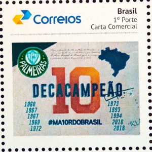 PB 118 Selo Personalizado Palmeiras Decacampeao do Campeonato Brasileiro 2019