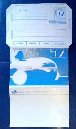 Cod 0001 AEROGRAMA INTERNACIONAL 1994 AVIAO RPN 10 ANOS Aviacao