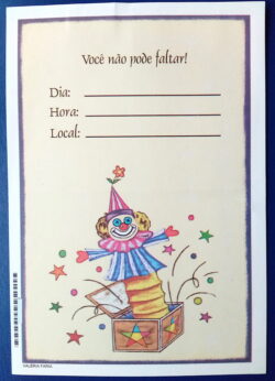 Cod 0084 AEROGRAMA ANIVERSÁRIO PALHAÇO VOCÊ NÃO PODE FALTAR