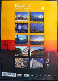B 204 Bloco Selo Brasilia Patrimonio Mundial 2017 Colecionar Arquitetura
