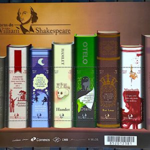 B 205 Bloco Selo Obras de William Shakespeare 2017 Literatura Escritor