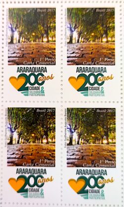 C 3704 Selo 200 Anos de Araraquara 2017 Quadra