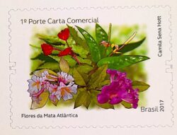 C 3707 Selo Flores da Mata Atlantica 2017 Autoadesivo