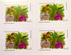 C 3707 Selo Flores da Mata Atlantica 2017 Autoadesivo Quadra