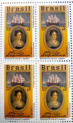 C 3742 Serie 200 Anos de Independencia Bicentenario de Dona Leopoldina 2017 Quadra