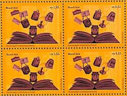 C 3753 Selo Homenagem a Biblioteca Postal 2018 Quadra