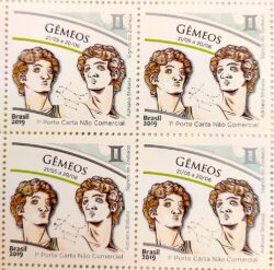 C 3819 Selo Signos do Zodiaco Gemeos 2019 Quadra