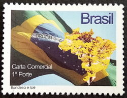 C 2853 Selo Despersonalizado Ipe Amarelo e Bandeira Mapa 2009 Horizontal