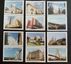 C 2873 Selo Despersonalizado Sao Paulo Turismo Arquitetura 2009 Horizontal Serie Completa