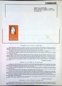 Edital 1973 134 Santa Tereza Menino Jesus Religião Sem Selo