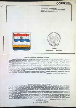 Edital 1973 34 Visita Presidente Stroessner Sem Selo