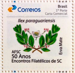 PB 121 Selo Personalizado Básico Encontros Filatélicos de SC Erva Mate 2019