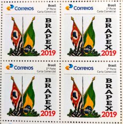 PB 122 Selo Personalizado Brapex 2019 Brapex BANDEIRA Quadra