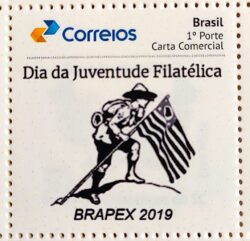 PB 123 Selo Personalizado Básico Brapex 2019 Juventude Filatélica Bandeira