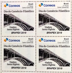 PB 124 Selo Personalizado Básico BRAPEX 2019 Comércio Filatélico Quadra
