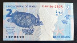 Cedula R$ 2 Reais Segunda Família FB012217595 Meirelles e Goldfajn