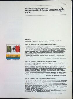Edital 1974 16 Visita Presidente Echeverria Alvares México Sem Selo