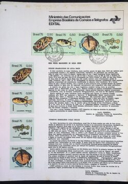 Edital 1975 05 Peixes Agua Doce Com Selo CPD SP