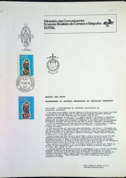 Edital 1975 10 Franciscana Imaculada Conceição Religião Com Selo CPD e CBC SP