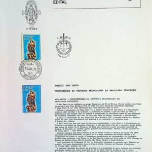 Edital 1975 10 Franciscana Imaculada Conceição Religião Com Selo CPD e CBC SP
