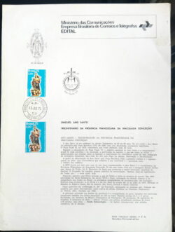 Edital 1975 10 Imaculada Conceicao Religiao Com Selo CBC e CPD SP