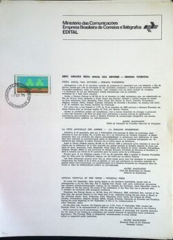 Edital 1975 13 Arvores Manifestações Florestais Com Selo Sobreposto CPD SP