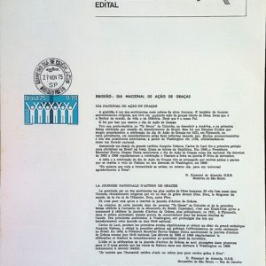 Edital 1975 20 Acao de Gracas Sem Selo CPD Ribeirão Preto