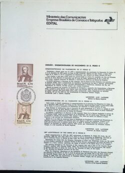 Edital 1975 21 Dom Pedro II Com Selo CBC SP