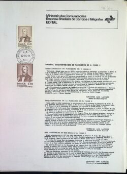 Edital 1975 21 Dom Pedro II Com Selo CPD Bauru