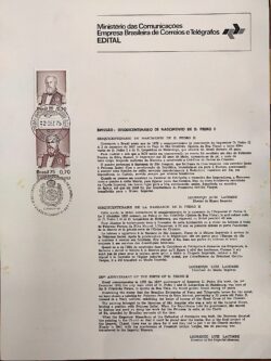 Edital 1975 21 Dom Pedro II Com Selo CPD e CBC SP