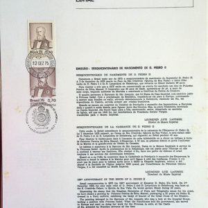 Edital 1975 21 Dom Pedro II Com Selo CPD e CBC SP