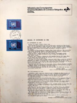 Edital 1975 24 Aniversario ONU Com Selo CPD Bauru