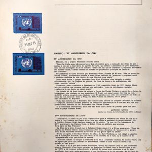 Edital 1975 24 Aniversario ONU Com Selo CPD Bauru
