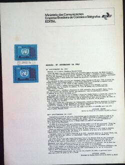 Edital 1975 24 Aniversario ONU Com Selo CPD SP