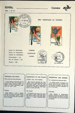 Edital 1976 10 Preservação Natureza Com Selo CPD PB João Pessoa