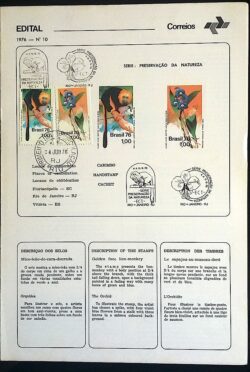 Edital 1976 10 Preservação Natureza Com Selo CPD e CBC RJ