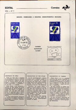 Edital 1976 11 Indústria Cinematografica Com Selo CPD PB João Pessoa