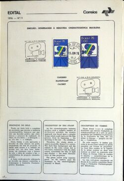 Edital 1976 11 Indústria Cinematografica Com Selo CPD e CBC RJ