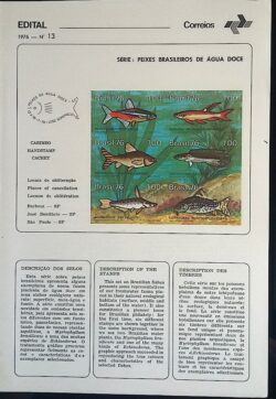 Edital 1976 13 Peixes Brasileiros Sem Selo
