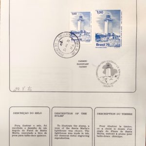 Edital 1976 14 Tricentenário da Cidade de Laguna Farol Com Selo CPD Juiz de Fora