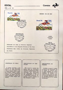 Edital 1976 15 Dia do Selo Tapete Com Selo CBC PB