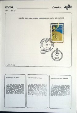 Edital 1976 18 Militar Atletismo Com Selo Sobreposto CPD Juiz de Fora