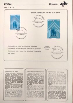 Edital 1976 19 Homenagem ao SESC e ao SENAC Com Selo CBC João Pessoa