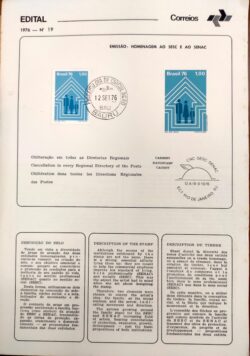 Edital 1976 19 Homenagem ao SESC e ao SENAC Com Selo CPD e CBC Bauru