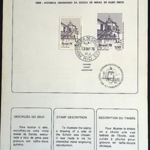 Edital 1976 24 Minas de Ouro Preto Com Selo CPD RJ