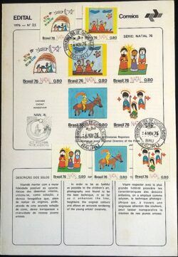 Edital 1976 25 Natal Religião Com Selo CPD Bauru